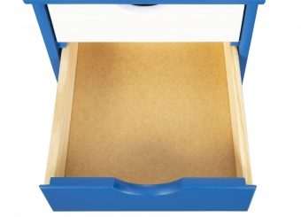 Rollcontainer Beppo für Schreibtisch blau - weiss Interlink Schubladenschrank