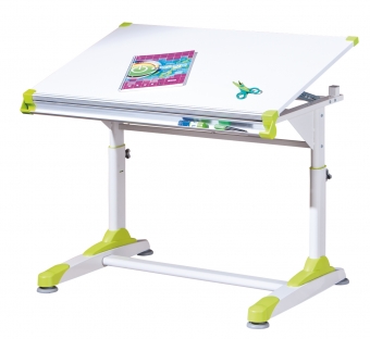 Interlink Kinder Schreibtisch 2 Colorido weiß- Schülerschreibtisch höhenverstellbar
